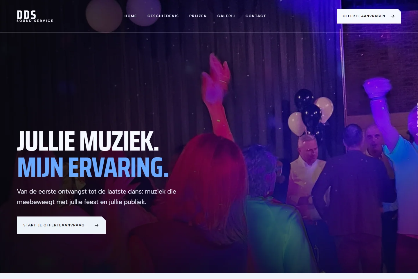 Websitepreview van DDS Sound Service
