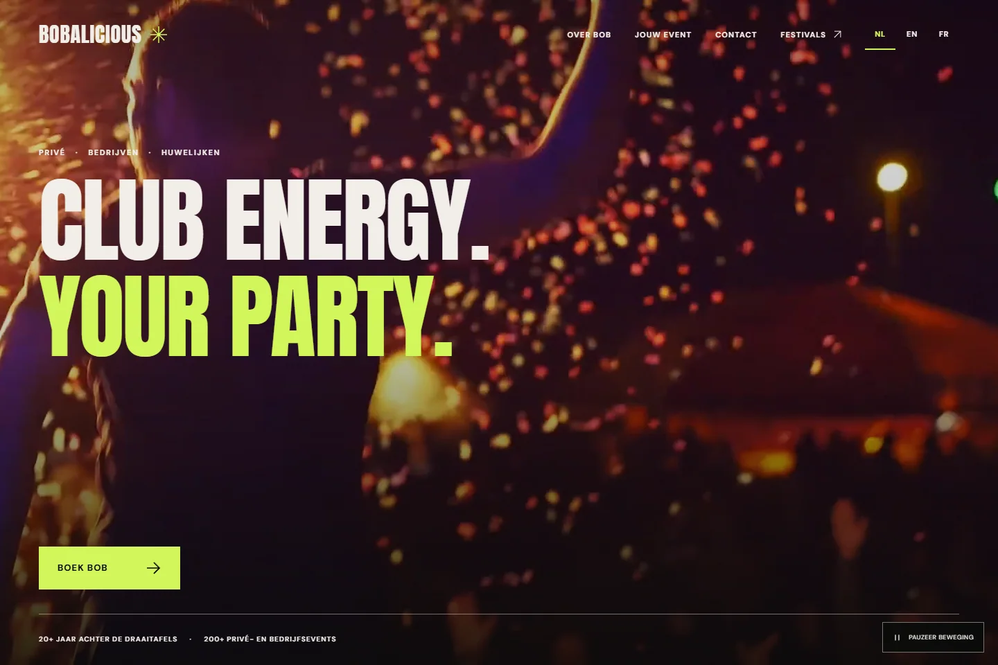 Websitepreview van DJ Bobalicious