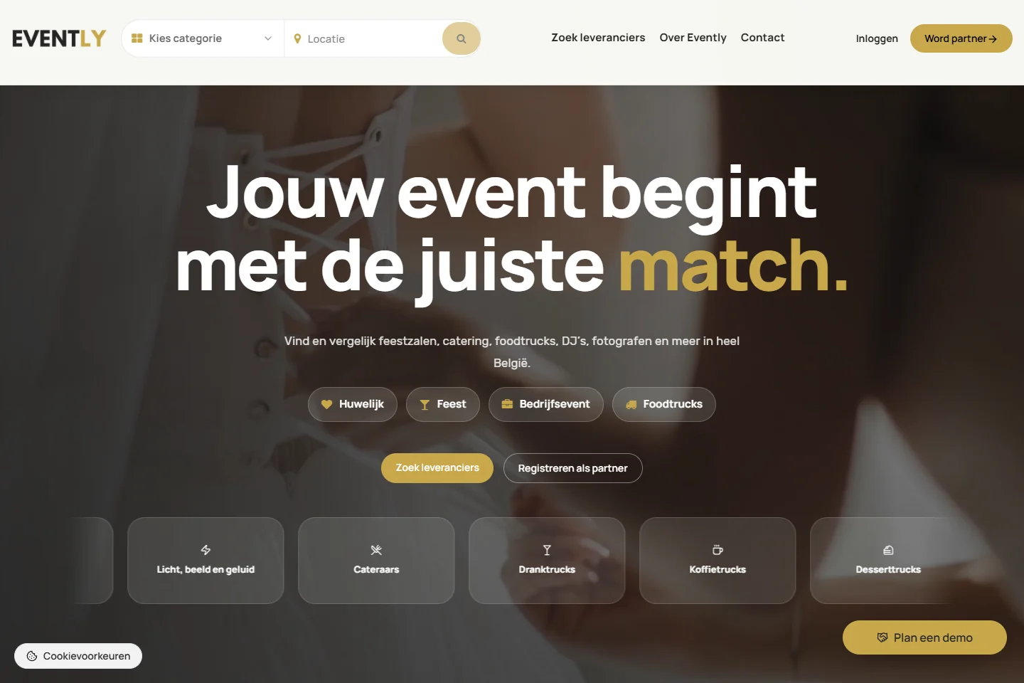 Websitepreview van Evently